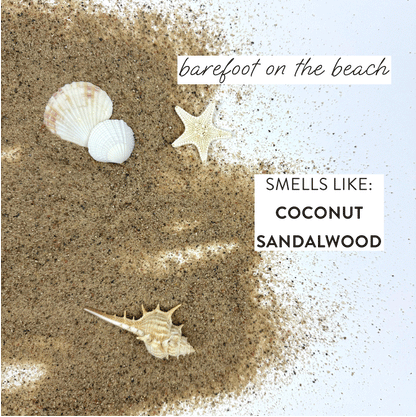 barefoot on the beach single wick refillable candle