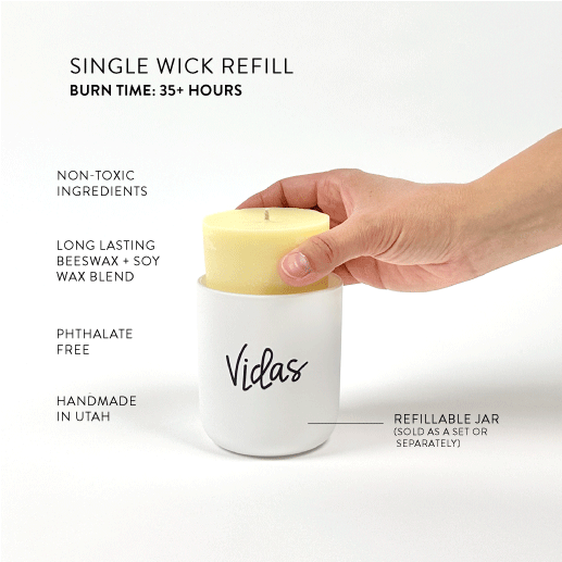 barefoot on the beach single wick refillable candle