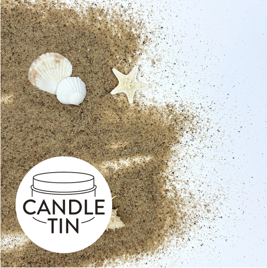 barefoot on the beach candle travel tin