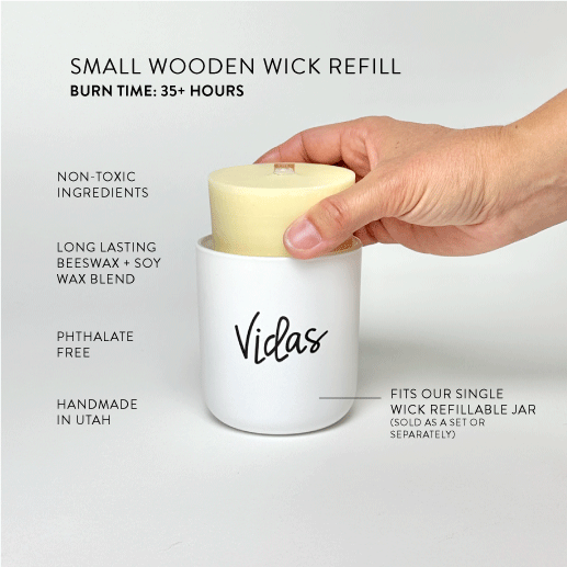 northern nights small wooden wick refillable candle